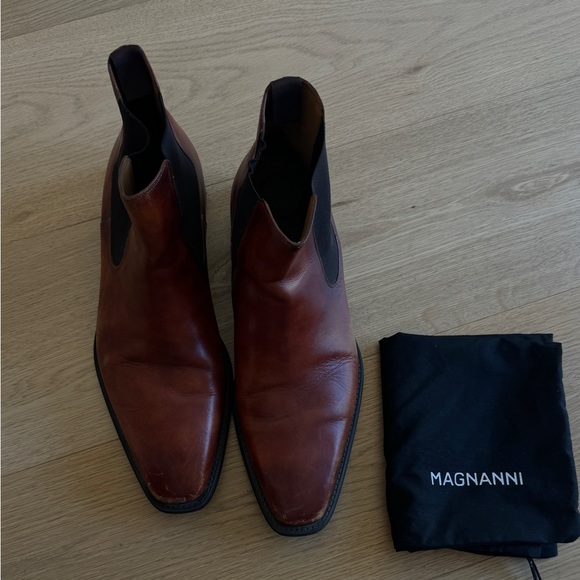 MAGNANNI LEATHER CHELSEA BOOTS SIZE 9.5 MENS 39.5 IT